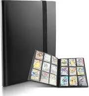 Wimarn Card Holder, 9 Pocket Card Folder, A4 Size Card Binder, Max for 360 Cards Portable Trading Cards Holder Collector Album for Boys & Girls (Black)