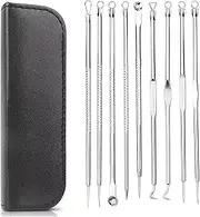 EZONEDEAL 9 in 1 Blackhead Remover Kit, Pimple Popper Kits Pimple Extractor，Blackhead Tweezers Kits Blackhead Comedone Extractor Tool, Face Extractor Acne Remover for Nose Face Skin