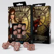Q Workshop - Steampunk Caramel & White Clockwork Dice Set 7