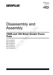 Caterpillar 160M 160 Motor Grader Power Train Disassemb Assembly Service Manual