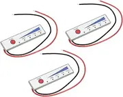 sourcing map 3PCS Battery Meter Monitor, 11.1-12.6V Level Indicator Module Battery Power Tester, LED Digital Display Back Cover for Car, Marine, RV, Boat (White)