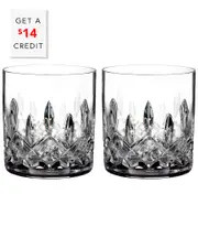Waterford Lismore Connoisseur Straight Sided Tumbler 7oz Set Of 2 with $14 Credit