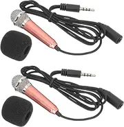 CORHAD 2Pcs Mini Microphone for Phone Tablet Portable Recording Mic with Sound for Podcasting Vlogging Interviews and Live Streaming Durable Lightweight Design