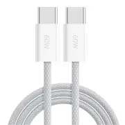 1-Pack USB C to USB C Braided Cable, 60W (3A) 480Mbps Speed, Type C Charger Fast Charging For iPhone 16 Series/iPad/Galaxy S23/S24/S25