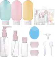 KAYZON Travel Bottles Set for Toiletries, TSA Approved Traveling Essentials Toiletry Silicone Containers Spray Bottle for Shampoo