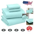 Deep Pocket California King Flannel Sheets in Aqua - All Seasons Breathable Set