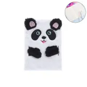 Catzon Plush Notebook Faux Fur Cartoon Hardcover cute notepad for Kids-Panda