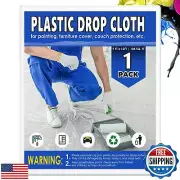 Plastic Drop Cloths for Painting, 9x12 Ft Extra Large Painting Supplies, Plas