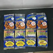 4 Packs of 1991 Fleer Baseball Cards and Stickers 168 Cards and 12 Stickers