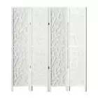 Artiss Clover Room Divider Screen Privacy Wood Dividers Stand 4 Panel White fabr