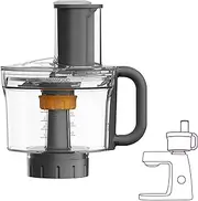 Kenwood MultiPro Food Processor Attachment KAH65000PL, Stand Mixer Attachment Compatible with Chef, Titanium and Elite Series, 6-in-1 Adjustable Slicing Disc, 1.2L Capacity, Dishwasher Safe, Grey