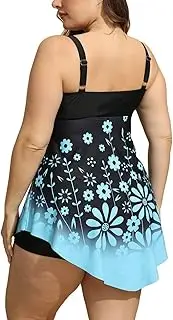 [Generic] Women's Two Piece Adjustable Straps Split Swimsuit Printed Beach Wear Swimsuit Plus Fat Plus Size Bikini Swimsuit Conservative Tankini Swimsuit Cover Ups for Women