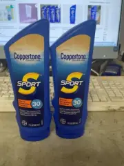 2X Coppertone SPORT Broad Spectrum SPF 30 Sunscreen Lotion Water Resist 7 oz 2pk