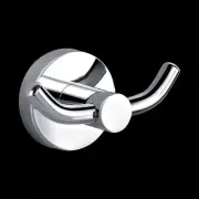 Bathroom Round Double Robe Hook Wall Mounted Brass Chrome