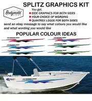 Quintrex Style SPLITZ Boat Graphics 2000mm long set