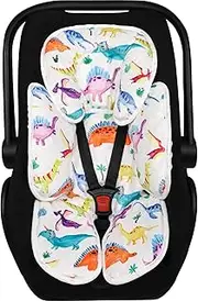 SWESEN Baby Car Seat Head & Body Support, Infant Carseat Insert, Newborn Headrest Cushion for Strollers, Bouncers, Swing, Dinosaur