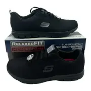 Skechers Ghenter Bronaugh Shoes Womens 7 Black Work Slip Resistant 77210 BLK