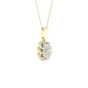 14k Yellow Gold Round Diamond Flower Cluster Pendant 1/4 Cttw