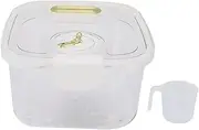 Transparent Stackable Airtight Rice Container for Dry Food Grain Storage (S 5kg/11.0ポンド ホワイト)
