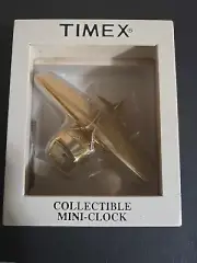 Timex Collectible Mini Gold Airplane Clock