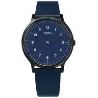 在飛比找蝦皮商城優惠-TIMEX 天美時 簡約輕薄藍面皮帶數字腕錶 40mm TX