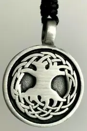 Celtic Family Tree of Life Handmade Pewter Pendant Necklace Jewelry 1 1/8 Inch
