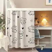 HYJHHY Printing Dormitory Top Bunk Bed Canopy Polyester Dustproof Bunk Bed Curtains Privacy Blackout for 2m Length Single Bed Bunk Bed Tent Kids(Curtain*2+top,1.35M_Dog B)