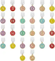 GOMAKERER 26 Pcs 26 Styles Letter Dust Plug Charms, Type C Dust Plugs 1 Inch Long Mobile Dustproof Plug with Pendants USB C-Port Caps Protector for Most Type C Phone
