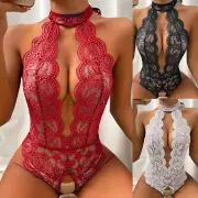 Women Sexy Lingerie One Piece Solid Roleplay Lingerie Lace Intimates Underwear