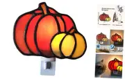 Stained Glass Pumpkin Night Light is Suitable for Bedroom, Study and