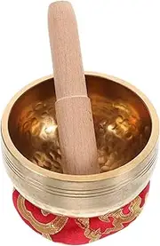 Abaodam Handmade Meditation Bowl Singing Bowl Mallet Cushion Beautiful Yoga Meditation Set 8.5cm