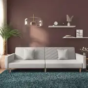 2-Seater Sofa Bed with Two Pillows Fabric vidaXL