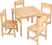 KidKraft Farmhouse Wooden Table and 4 Chairs, Kids Table and Chair Sets, Children's Playroom/Bedroom Furniture, 21421