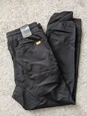 NEW NWT XIOS MENs LARGE JOGGER PANTS ACTIVE BLACK COTTON TAPERED ANKLE W/POCKETS