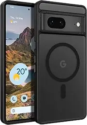 DOMAVER for Google Pixel 7 Case, Magnetic Pixel 7 Case Compatible with MagSafe, Matte Translucent Skin-Touch Case for Google Pixel 7, Black