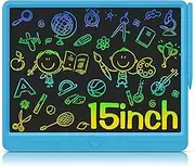 Wicue LCD Writing Tablet for Kids 15in Drawing Tablet, Colorful Doodle Board Drawing Pads, Electronic Drawing Boards Travel Activity Games for 3 4 5 6 Year Old Kids Birthday Gifts (Blue)