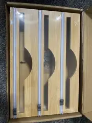 NEW Bamboo Cling Wrap Foil Dispenser With Slide Cutter