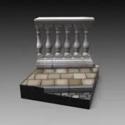Royal Models 75mm Scale Base with Columns (50mm x 50mm)