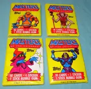 Lot 4 1984 Topps Masters of The Universe GUM WAX PACK He-Man Skeletor Orko Teela