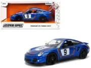 Jada 1:24 Hyper Spec Porsche 911 997 Turbo #9 Blue Diecast Model Car 36372 New