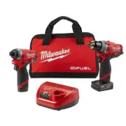 Milwaukee 2596-22 M12 FUEL 2 Piece Kit With Hex Bit Impact Driver and 1/2" Drill