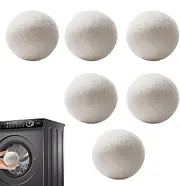 Wool Balls for Dryer - Organic Wool Dryer Balls, Reusable Dryer Balls | Quiet Drying Drying Fabric Softener Set of 6, Wool Balls for Dryer Laundry Accessories Reduce Cloth Wrinkles & Drying Time