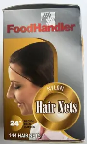 24” inch Disposable Hair Net Food Handler 305-FH24 Brown Nylon breathable Lot