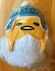 NWT Gudetama 13" Lazy Egg Nordic Ice Fluffy Blue Hat Stuffed Plush Toreba Sanrio