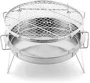 Portable Grills Small Charcoal Grill, Round Easy to Clean Bbq Tool, Barbecue Oven for Outdoor Cooking Camping Hiking Picnics Tailgating Backpacking Camping BBQ