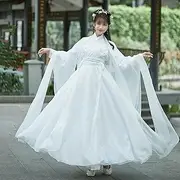 [AJOHBM] Modern Woman Chinese Traditional Dress Kimonos Tang Dynasty Style Cosplay Fairy Princess Dress White Suit