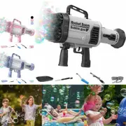Kids Electrical Automatic Gatling Bubble Gun Summer Soap Water Bubble Machine