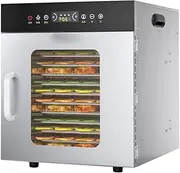8 Trays Food Dehydrator Temperature Regulator 30-90°С, 24H Timer Dryer Fruit Vegetable Herb Meat Drying Machine