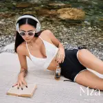 【MIA BOUTIQUE】美式休閒撞色繞頸綁帶短褲比基尼