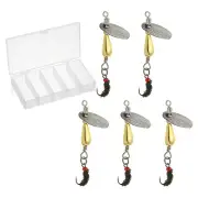 5Pcs Trout Lures 1/10oz Teardrop Trout Spinners Fly Trout Fishing Lures Gold